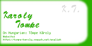 karoly tompe business card