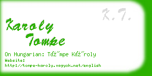 karoly tompe business card